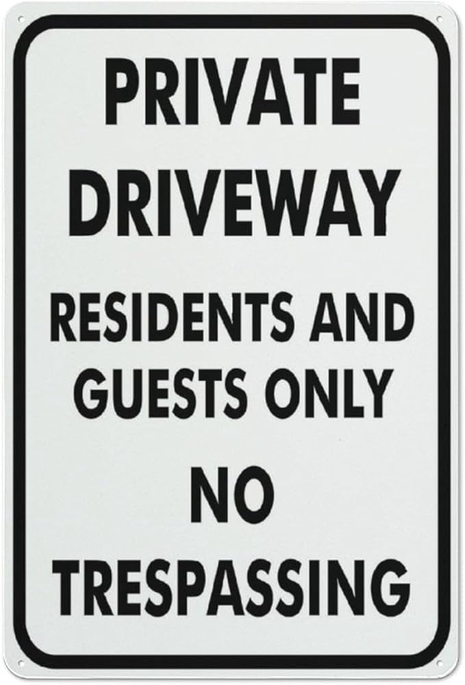 Residents Only Private Driveway Residents And Guests Only No Trespassing Sign For ...