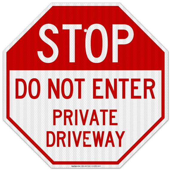 Private Driveway Sign, Do Not Enter Sign,