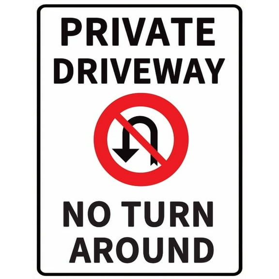 Private Driveway No Turn Around Metal Outdoor Sign for Yard For Neighborhoods Road Street,Private Drive No Trespassing Aluminium Caution 5x8 Inch Garden Farm Lawn Walkway Decorations