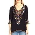 thumbnail image 1 of Private Garden Embroidered Tunic Tops In Vivid Colors, 1 of 2