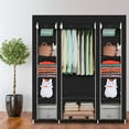 thumbnail image 1 of Private Jungle 69" Portable Clothes Closet Non-Woven Fabric Wardrobe, 12 Storage Shelves, Storage Organizer, Black, 1 of 9