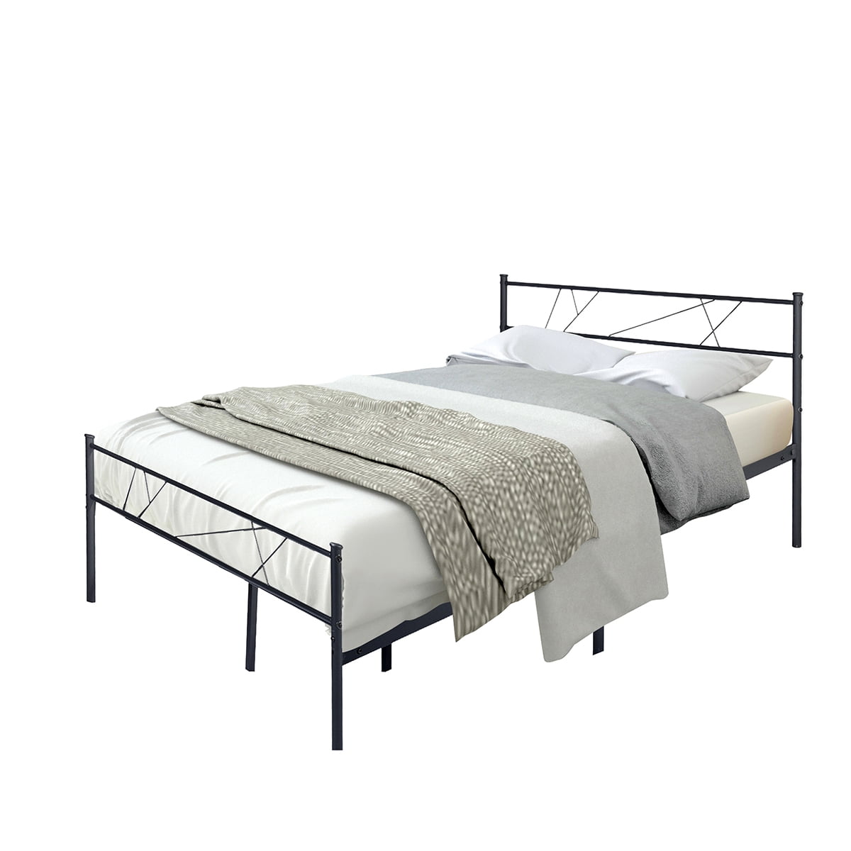 Private Jungle 77.5"*57.4" Full Size Single Metal Bed Frame, Platform Bed For Adult And Children Used In Bedroom Or Dormitory, Black Private Jungle 77.5"*57.4" Full Size Single Metal Bed Frame, Platform Bed For Adult And Children Used In Bedroom Or Dormitory, Black