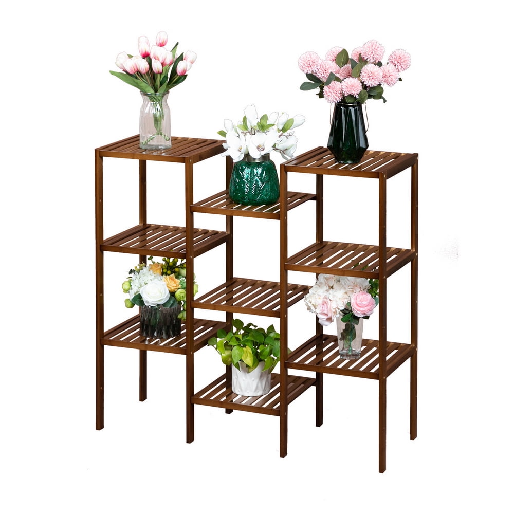 Private Jungle Bamboo High-grade Plant Stand Shelf Flower Pots Holder Display Rack Utility Shelf Bathroom Rack 9-Tier Storage Rack,Dark Brown Private Jungle Bamboo High-grade Plant Stand Shelf Flower Pots Holder Display Rack Utility Shelf Bathroom Rack 9-Tier Storage Rack,Dark Brown