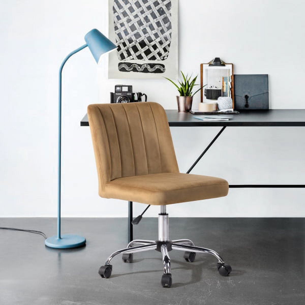 Private Jungle Home Office Chair, Modern Twill Fabric Chair Adjustable Desk Chair Mid-Back Ergonomic Executive Chair-Light Brown Private Jungle Home Office Chair, Modern Twill Fabric Chair Adjustable Desk Chair Mid-Back Ergonomic Executive Chair-Light Brown