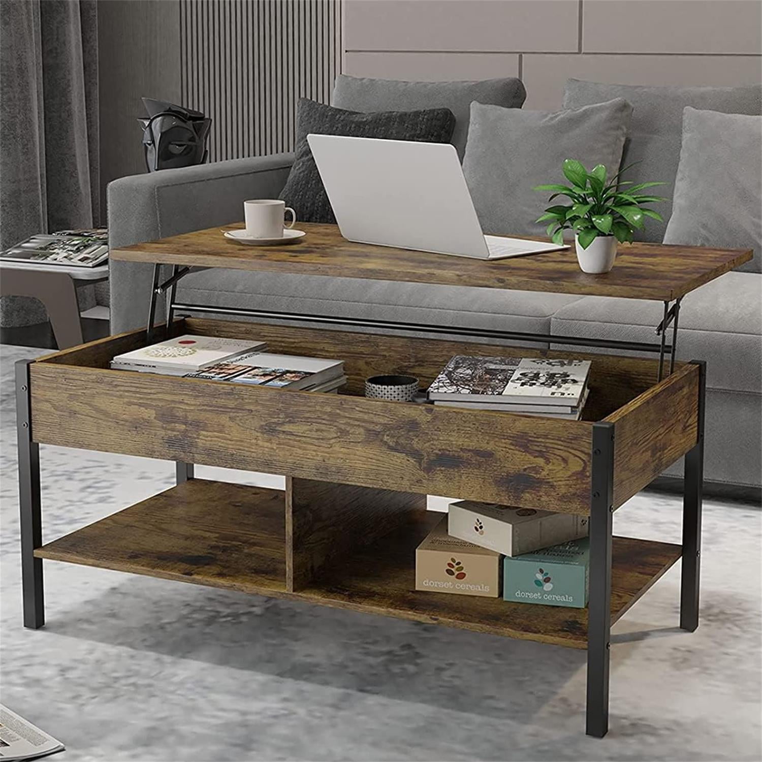 Private Jungle Modern Lifting Coffee Table, Hidden Storage, Flip Top ...