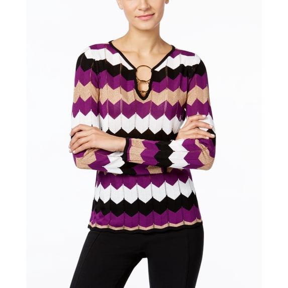 Private Label Petite Zizag Sweater Purple Paradise PL