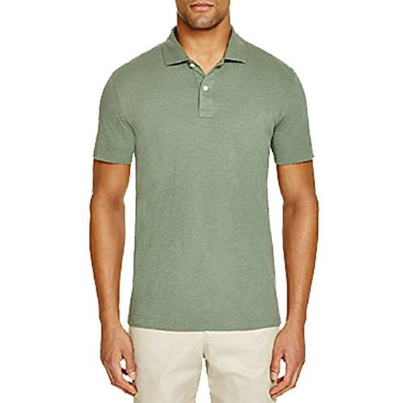 Private Label Slub Jersey Enzyme Wash Classic Fit Polo (Green, XL)