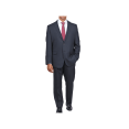 thumbnail image 1 of Private Label Solid Black Regular Fit 100% Wool 2 Piece Suit With Pleated Pants, 1 of 5