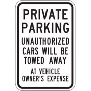 Private Parking Unauthorized Cars Towed Metal Sign 8x12 Inch Plaque Notice Marker Signage for Home Community Villa Garage Street Mall Business Outdoor Indoor Wall Decor Reminder Alert