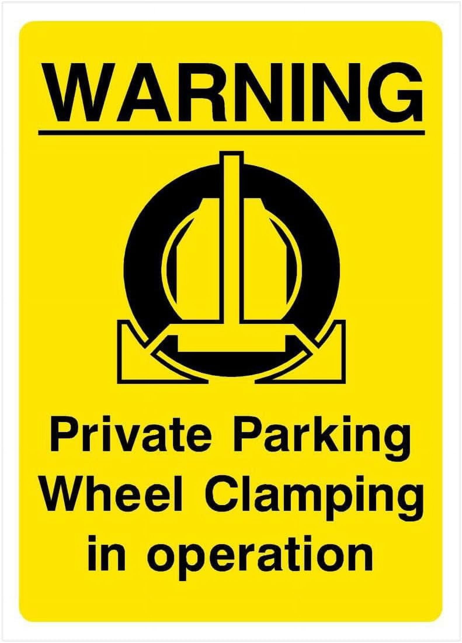 Private Parking Wheel Clamping Sign Parking Signs & Permits Metal Sign ...