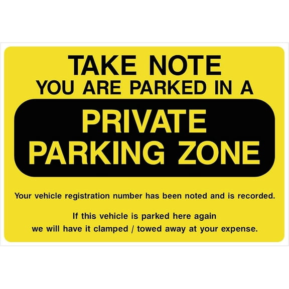 Private Parking Zone Sign Parking Signs & Permits Metal Sign Tin Sign 8x12 Inch - Caution Safety Warning Security Signs Indoor & Outdoor Signs for Home, Office, Work