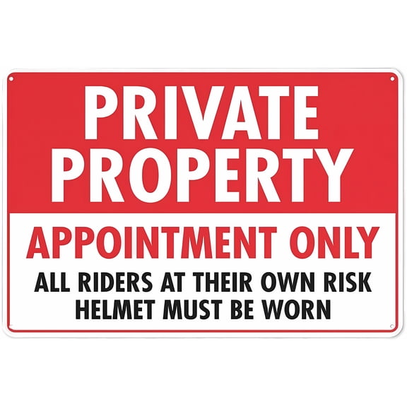 Private Property Appointment Only Sign - 8"x12" Grade Reflective Rust Free Aluminum Sign, Weather Resistant Waterproof Easy To Mount, Office, Appointment Requirement