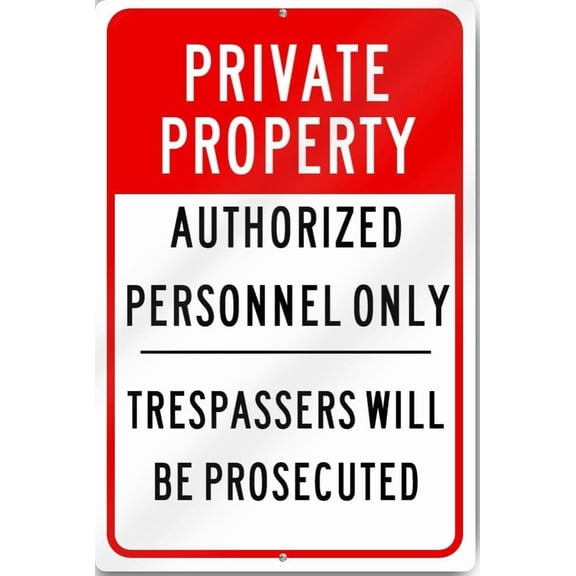 Private Property Authorized Personnel Only Heavy Gauge Aluminum Sign, Large Restricted Access Plaque for Business Property, 8x12 Inch