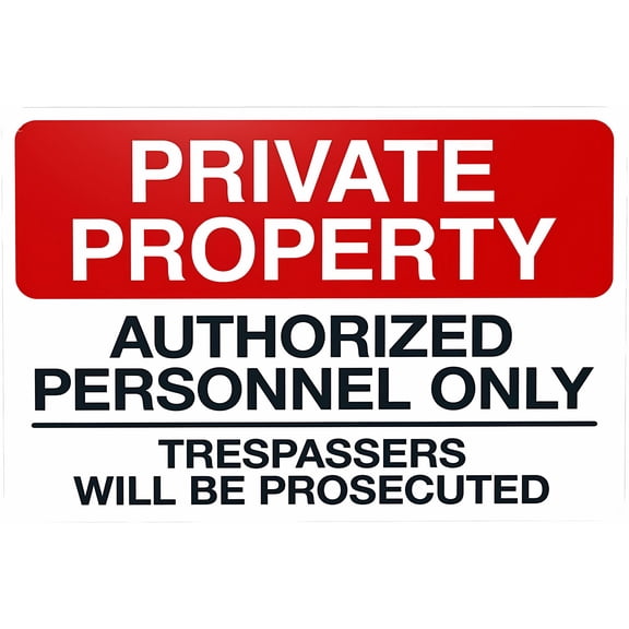 Private Property Authorized Personnel Only Trespassers Will Be Prosecuted Warning Sign - 8"x12" Security Metal Sign for Business Office Road Street Home Yard Wall, Restricted Area