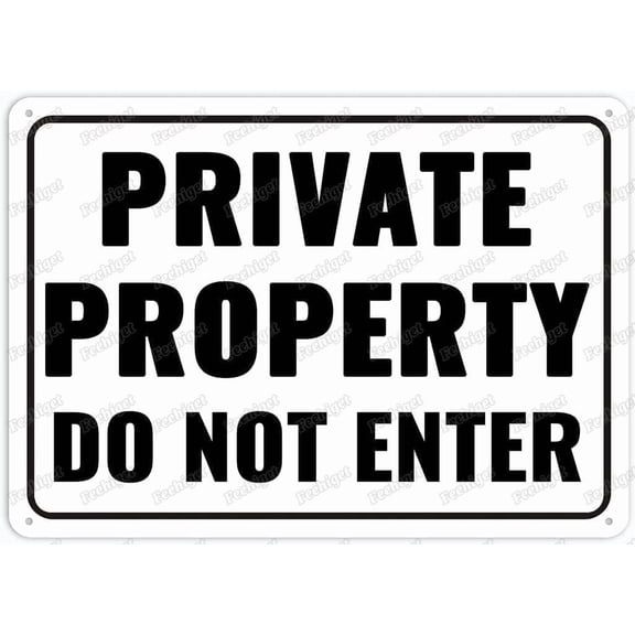 Private Property Do Not Enter Aluminum Metal Tin Sign, Safety Restriction Warning Plaque for Home Business, Private Access Notice Sign, 8x12 Inch