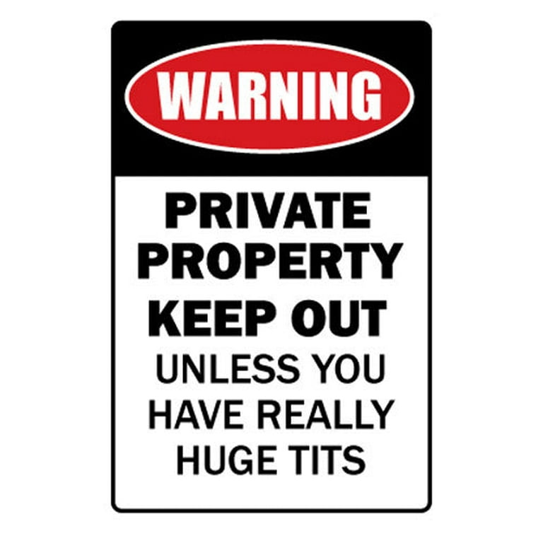 Private Property Huge Boobs Novelty Sign | Indoor/Outdoor | Funny Home  Décor for Garages, Living Rooms, Bedroom, Offices | SignMission Funny Joke  Gift