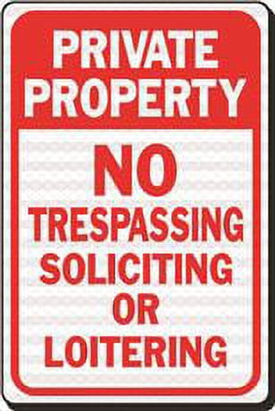 Warnschild 'Private Property No Trespassing' – 25,4x25,4 Cm, Reflektierend, Mit Metallpfahl Für Garten & Hof