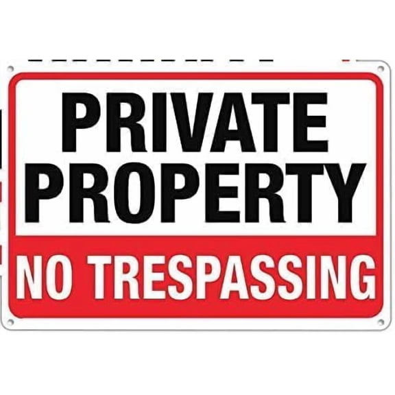 Private Property No Trespassing Rust Free Aluminum Sign, Durable Outdoor Plaque for Home Business, Private Property Security Sign, 8x12 Inch