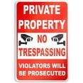 thumbnail image 1 of Private Property No Trespassing Sign - 10x14 Reflective Aluminum Property Under Surveillance Sign - Video Surveillance Sign - No Trespassing Signs, 1 of 5