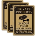 thumbnail image 1 of Private Property No Trespassing Sign, 24 Hours CCTV Camera Video Surveillance Warning Sign | 10" x 7" Rust Free Aluminum Easy Mounting Fade Resistance, 3 Pack, 1 of 5