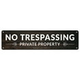 thumbnail image 1 of Private Property No Trespassing Sign, Rectangle Brown Background Sign,, 1 of 7