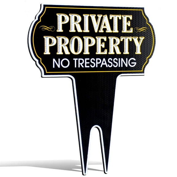 Private Property No Trespassing Sign - Reflective Dibond Aluminum 15" X12" Metal Yard Signs to Protect Your House