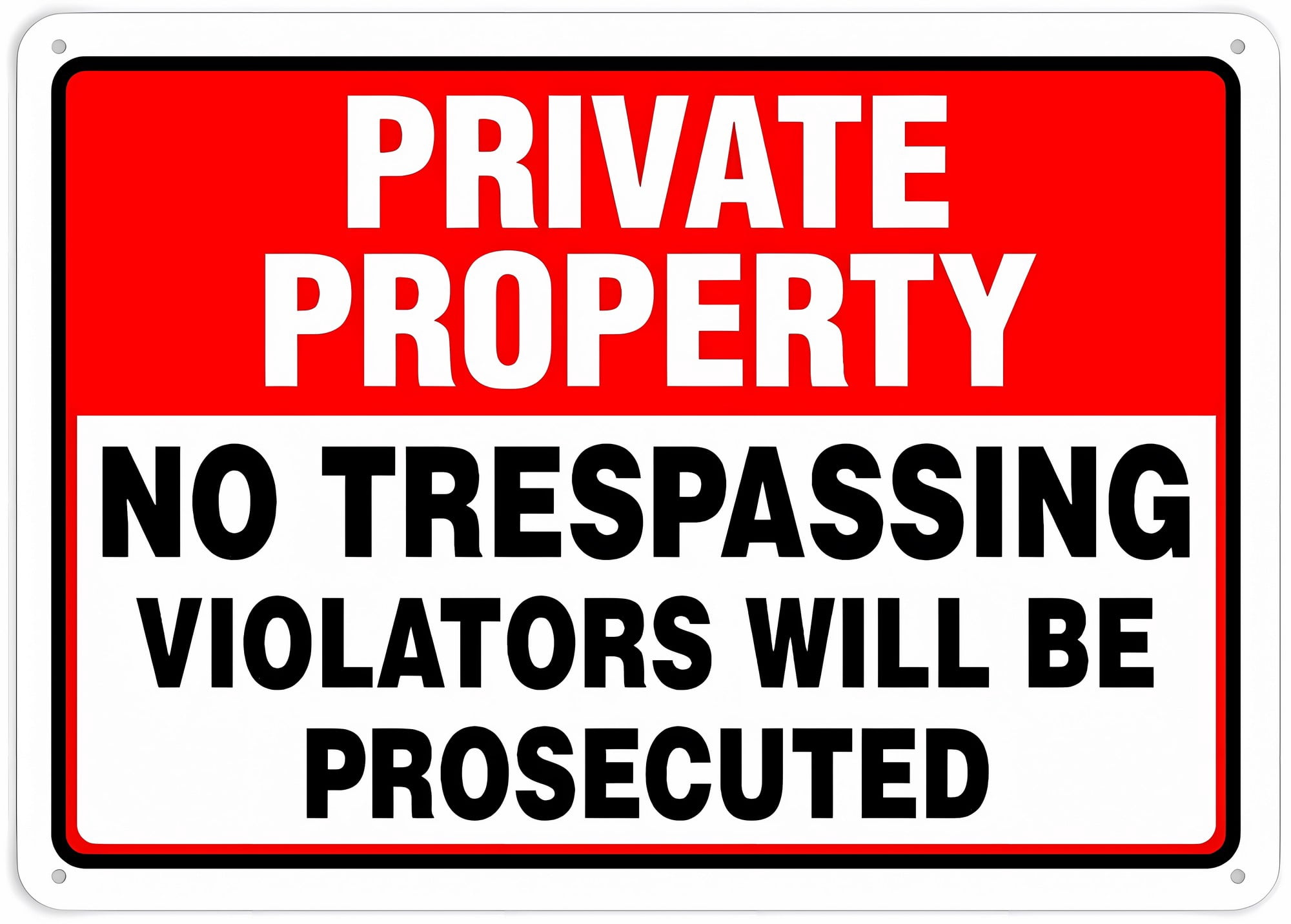 Private Property No Trespassing Violators Will Be Prosecuted Sign - 8 ...
