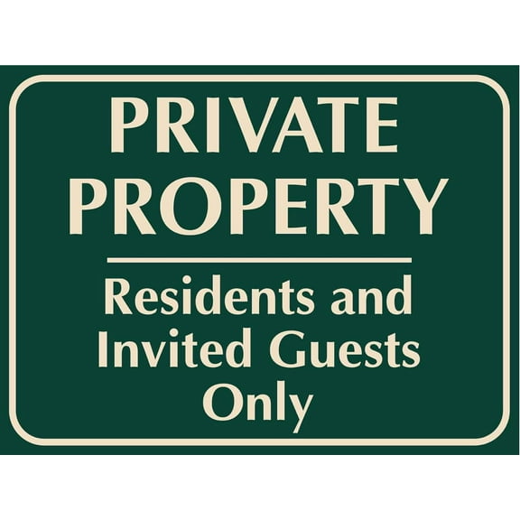 Private Property Residents and Invited Guests Only Sign Metal Tin Sign 8x12 Inches Caution Danger Safety Security Warning Notice Signs