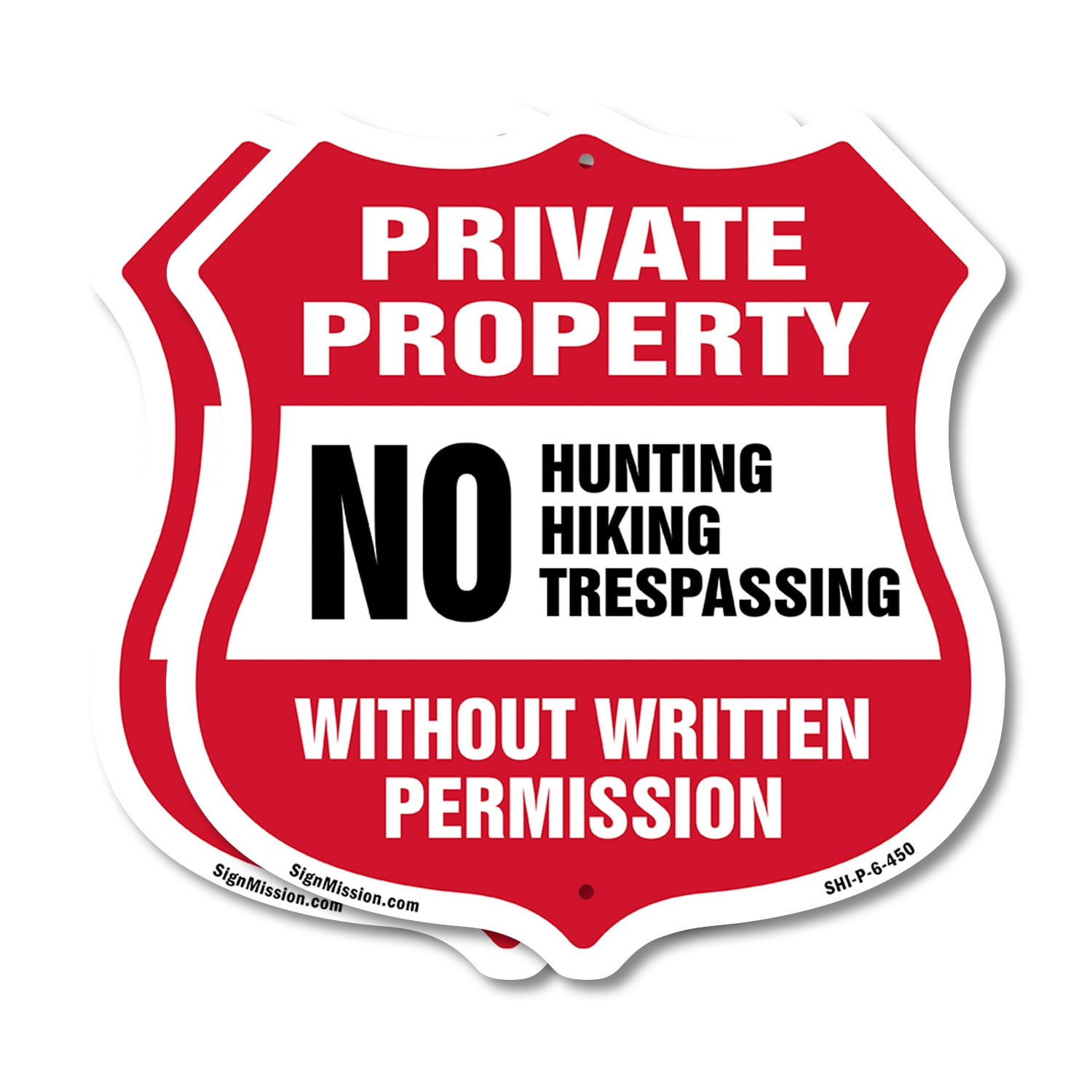 "Private Property No Trespassing" Sign - 18x18 Inch HDPE, Weatherproof, Made In USA - View #10