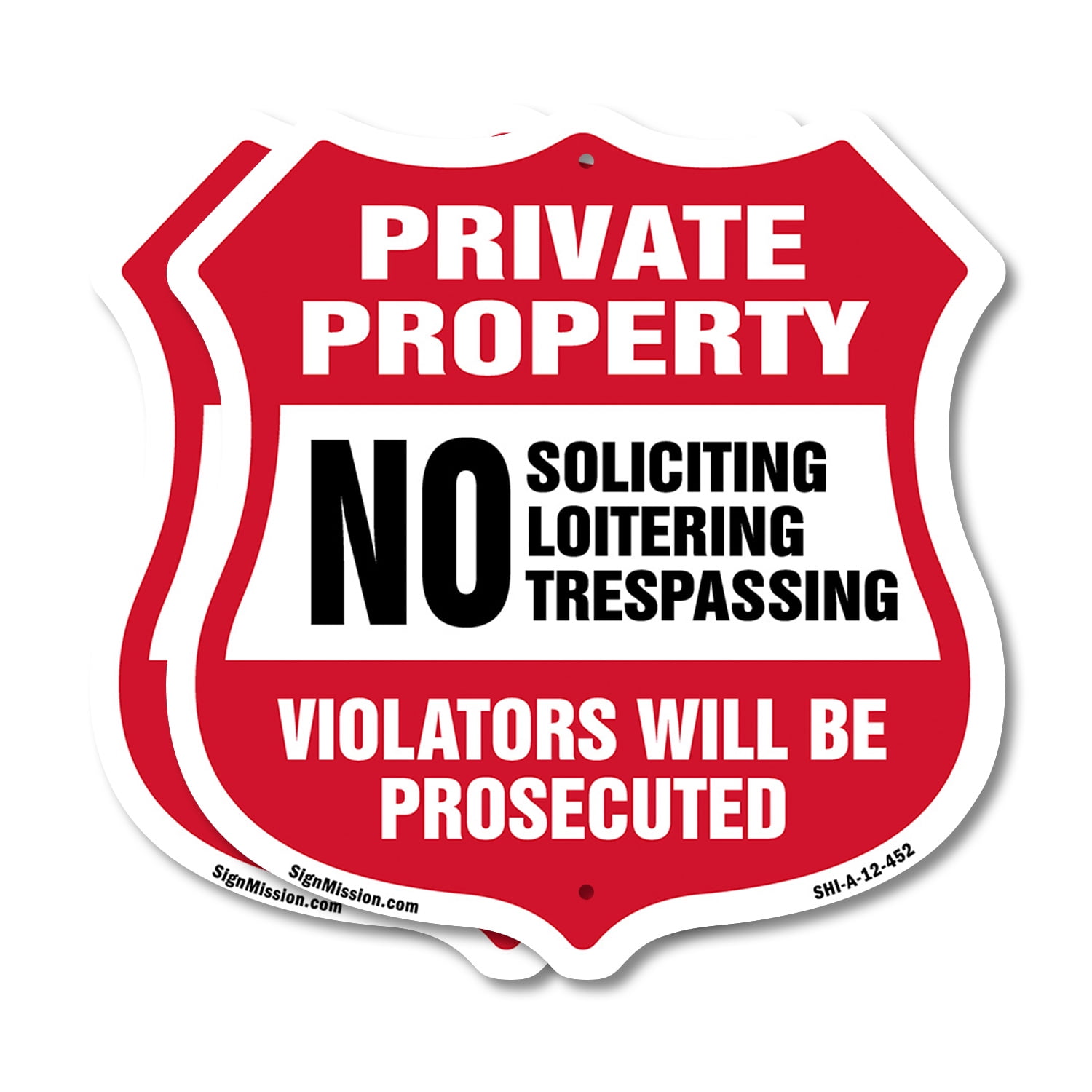 Private Property No Trespassing Sign, 7" X 10" 0.40 Aluminum, Fade Resistance