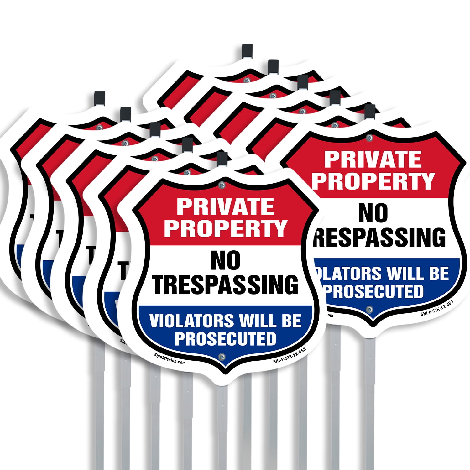 Private Property Shield Sign No Trespassing Violators Will Be ...