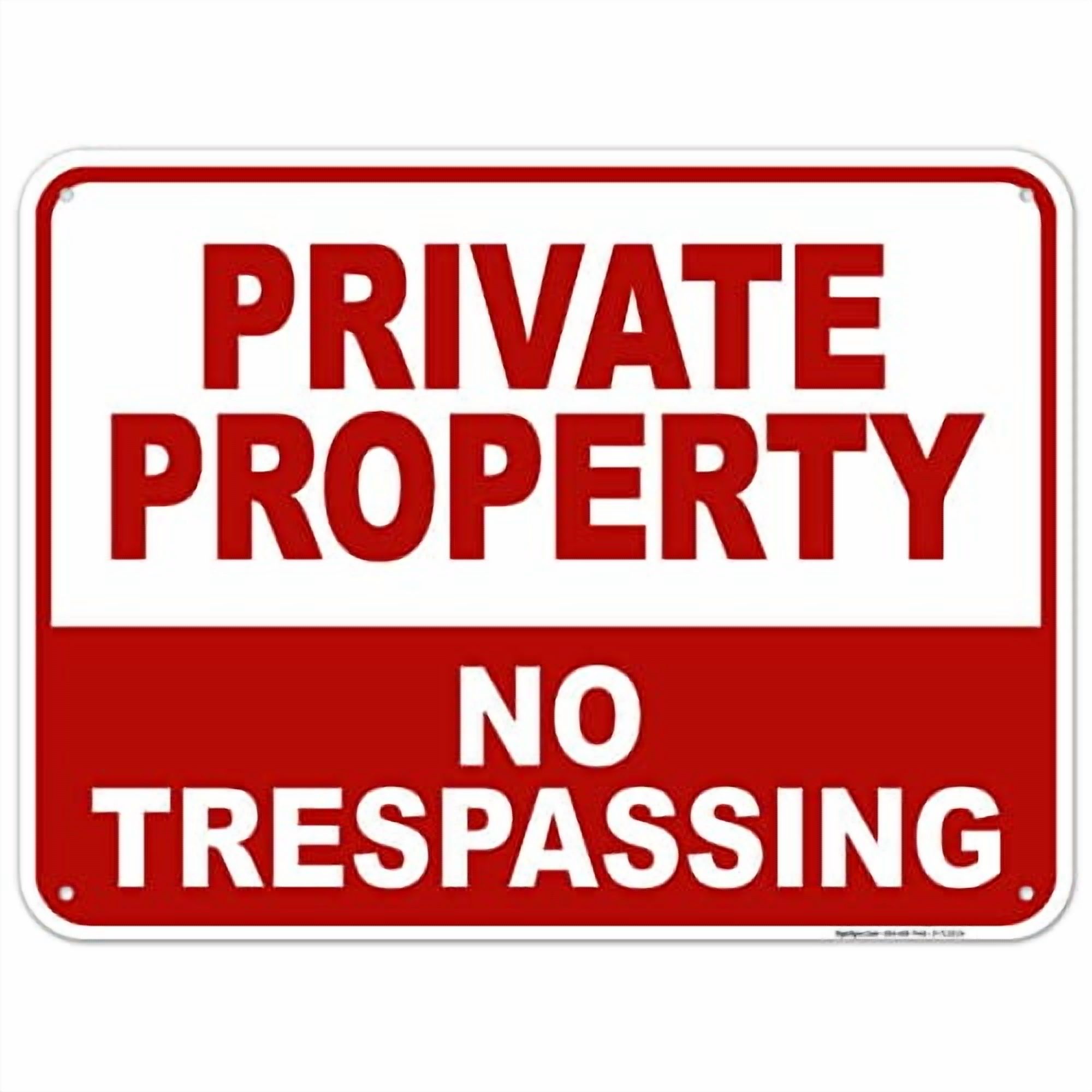 "Private Property No Trespassing" Sign - 18x18 Inch HDPE, Weatherproof, Made In USA - View #8