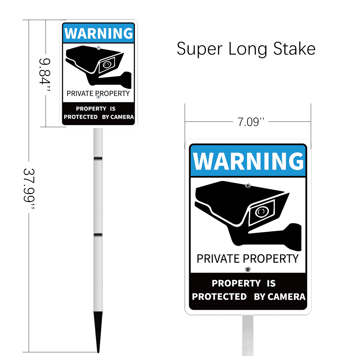 Private Property Sign SolarPowered Metal Sign with Video Surveillance