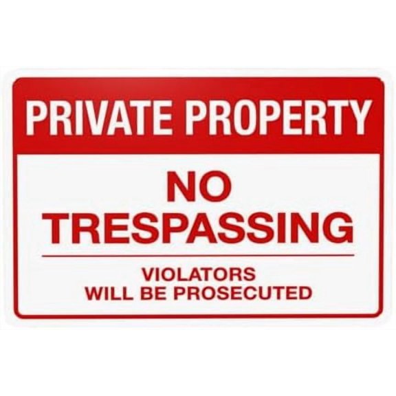 Private Property Sign, No Trespassing Sign, Violators Will Be Prosecuted Warning Sign, Private Property Security Metal Signs for Home Business Wall Safety Caution Custom Decor 12 x 8 Inch