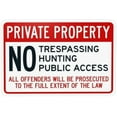 thumbnail image 1 of Private Property No Trespassing Hunting Public Access Warning,Prohibition Security Metal Signs for Home Busines Yard Garage Street Wall Caution Decor 12 x 8 Inch, 1 of 4