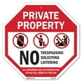 thumbnail image 1 of Private Property No Trespassing Soliciting Loitering All Offenders Will Be Prosecuted to The Full Extent of The Law 6 inch X 6 inch Octagon Plastic Sign Weather Resistant, UV Protected, 1 of 7
