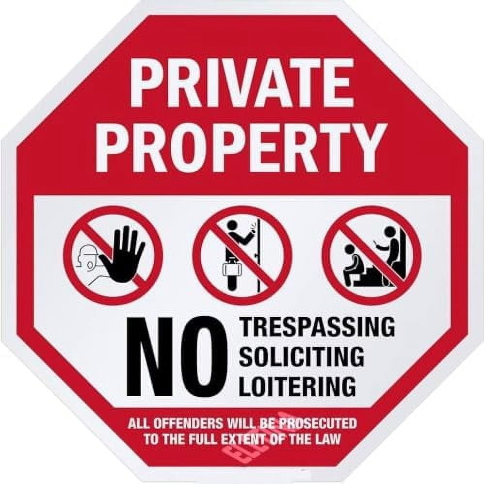 Offending Image Sign Private Property No Trespassing No Soliciting Offenders Prosecuted Sign ...