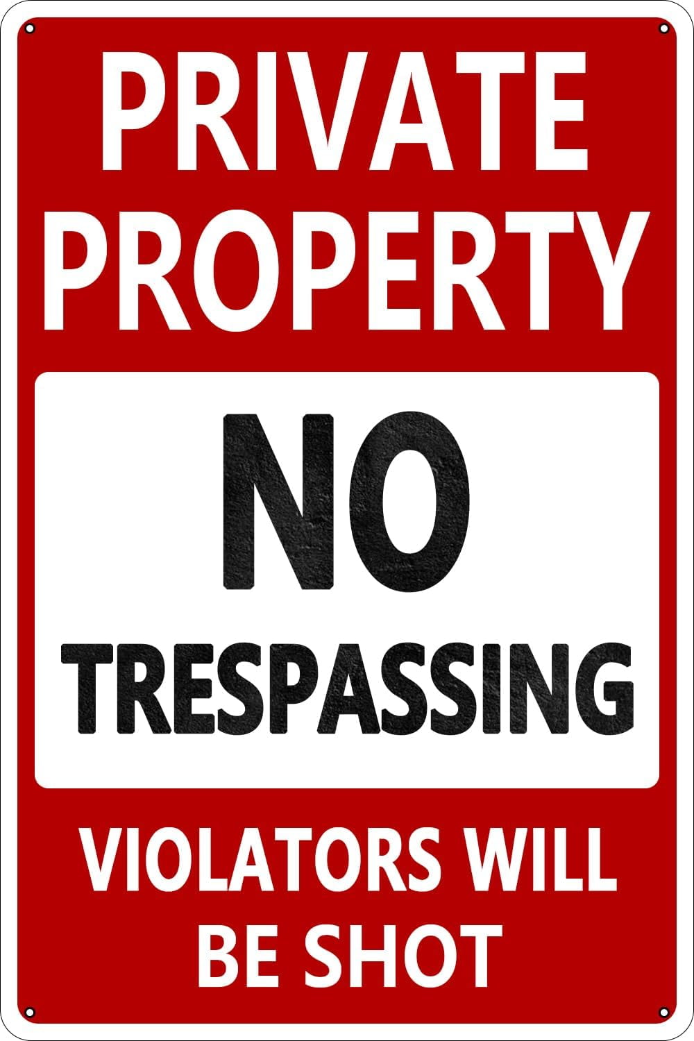 4-Pack No Trespassing Sign 12 X 12 Inch Reflective Aluminum Private Property Protected By Video Surveillance Violators Will Be Prosecuted Sign