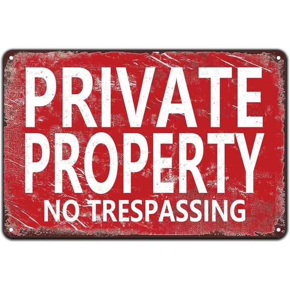 Private Property No Trespassing Vintage Metal Sign,Warning Decor Creative Tin Sign Metal Retro Wall Decor for Home Garden Yard Bar Pub Garage Outdoor Man Cave Decor 8 X 12 Inch