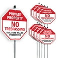 thumbnail image 1 of Private Property No Trespassing Violators Will Be Prosecuted (10 Pack) 10 inch X 10 inch Octagon Aluminum Metal Signs with Aluminum Mounting Stakes Weather Resistant UV Protected for, 1 of 8