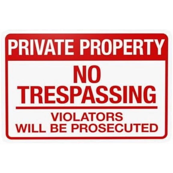 Private Property No Trespassing Violators Will Be Prosecuted Warning Sign, Private Property Metal Signs for Home Business Garage Street Wall Caution Custom Decor 12 x 8 Inch