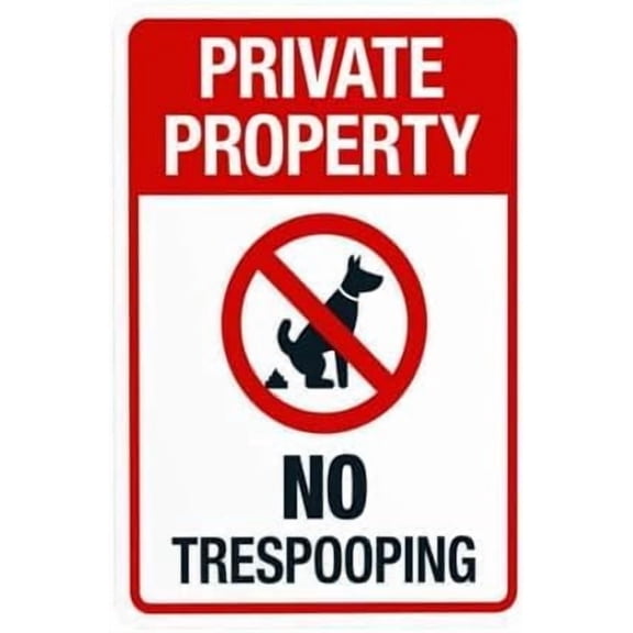 Private Property No Trespooping With Prohibited Symbol Warning Metal Sign 8x12 Inch No Dog Poop Notice Business Home Outdoor Indoor Street Wall Decor Residential Home Community Park Indoor Outdoor