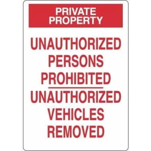 Private Property Unauthorized Persons Metal Warning Sign 8x12 Inch Entry Restrict Notice Wall Mount for Yard Fence Street Road Home Garage Business Private Land Outdoor Indoor Visitor Display