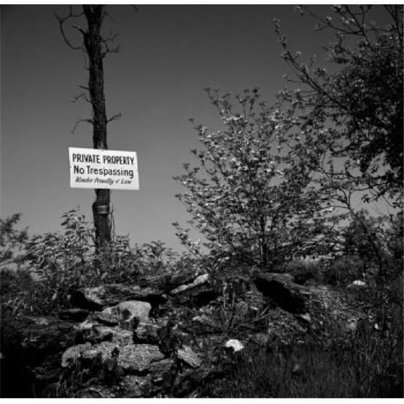Private Property Warning Sign on Tree Poster Print - 18 x 24 in.