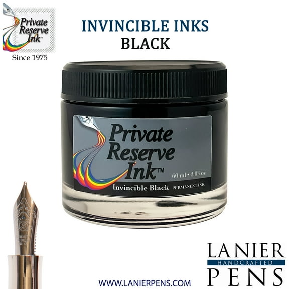 Private Reserve Ink, 60ML Fountain Pen Ink Bottle  Invincible Black