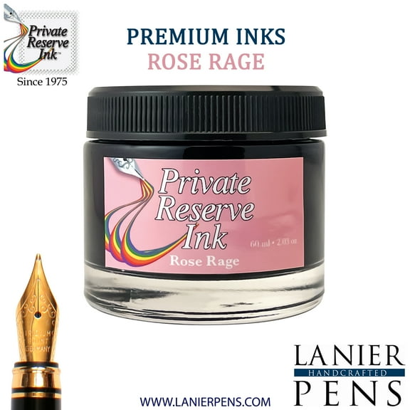 Private Reserve Ink, 60ml Fountain Pen Ink Bottle - Rose Rage (PR17028)