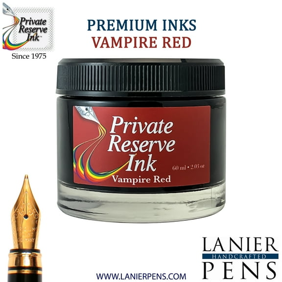 Private Reserve Ink, 60ml Fountain Pen Ink Bottle - Vampire Red (PR17014)