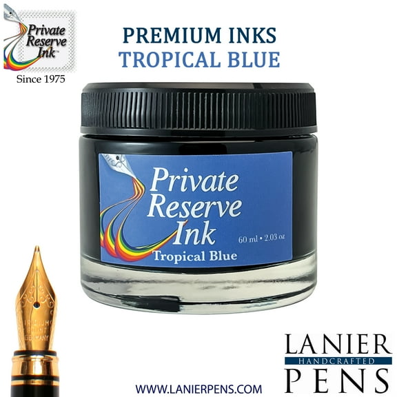 Private Reserve Ink, 60ml Ink Bottle - Tropical Blue (PR17013)