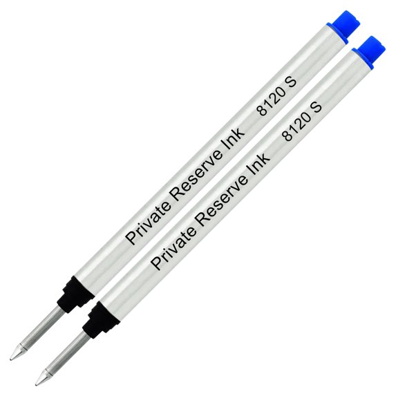 Private Reserve Ink 8120 Long Capless Rollerball Refill made by Schmidt - Blue, Broad, 2 Pack