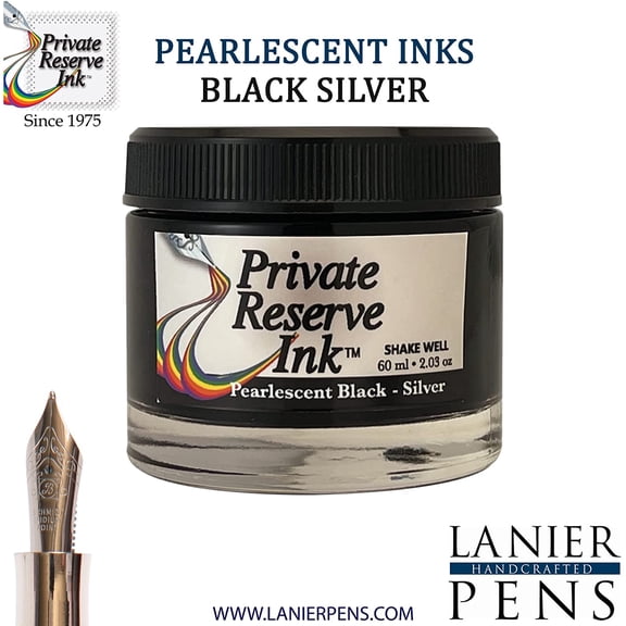 Private Reserve Ink Bottle 60ml - Pearlescent Black-Silver (PR17045)